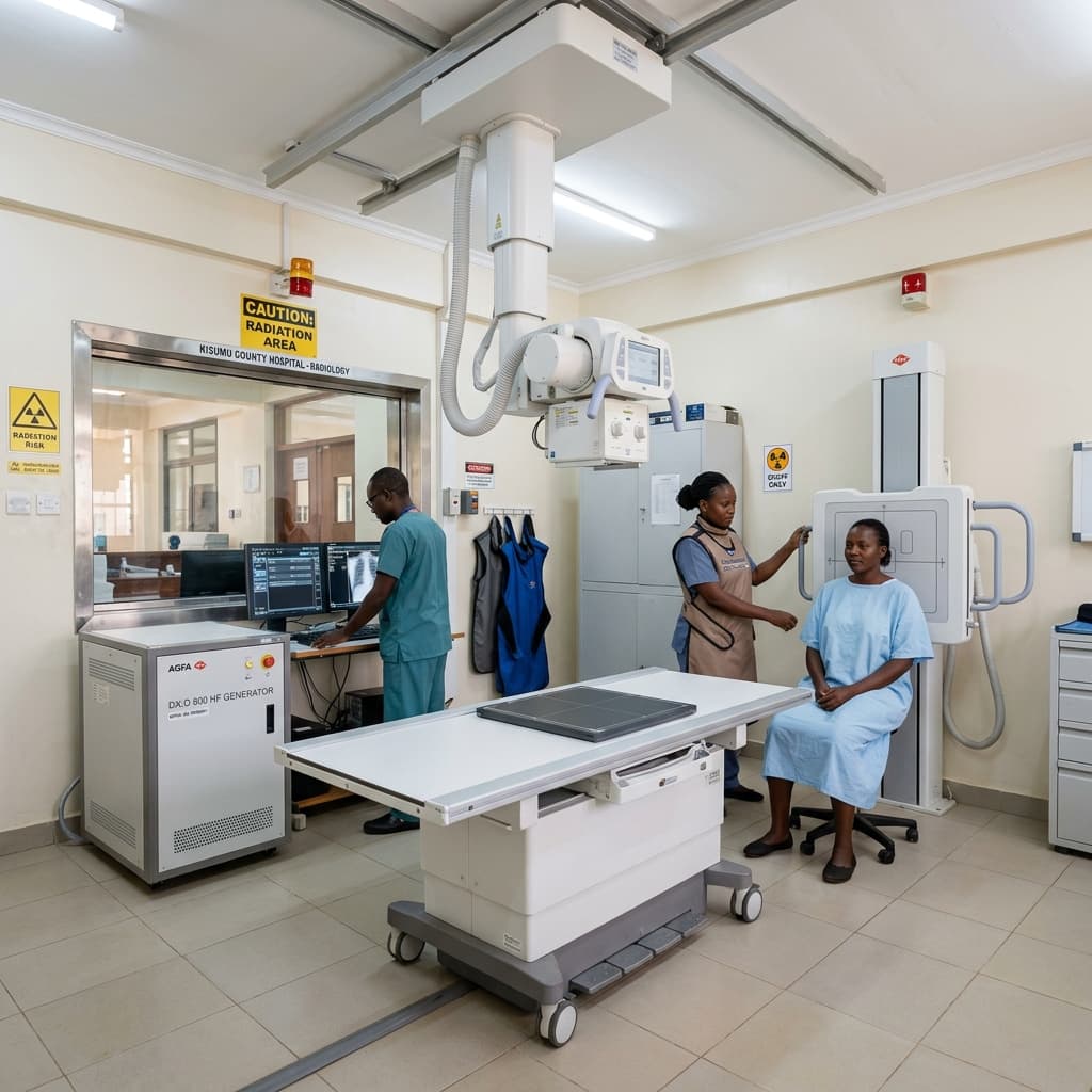 Digital DR X-Ray machine installation and lead radiation shielding inspection in Kisumu, Kenya