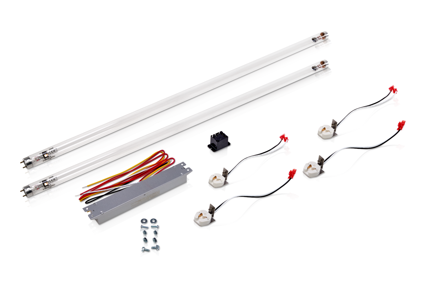 Germicidal UV-C lamps and HEPA filters for biosafety cabinets
