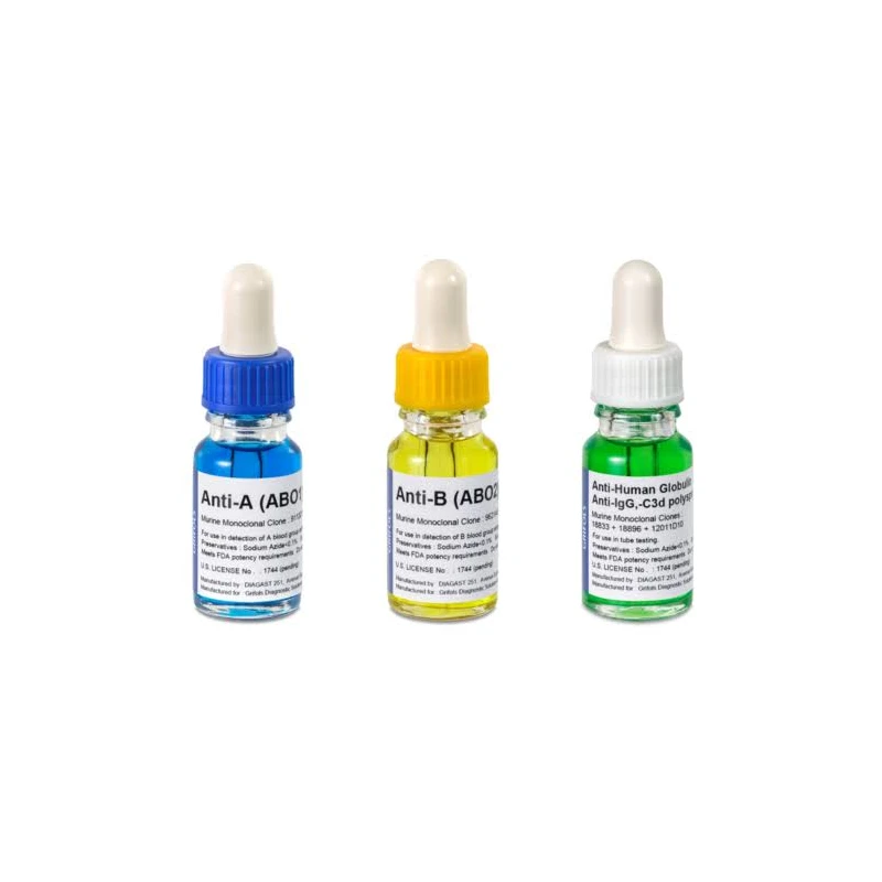 Blood Grouping Antisera Kit (Anti-A, Anti-B, Anti-D)